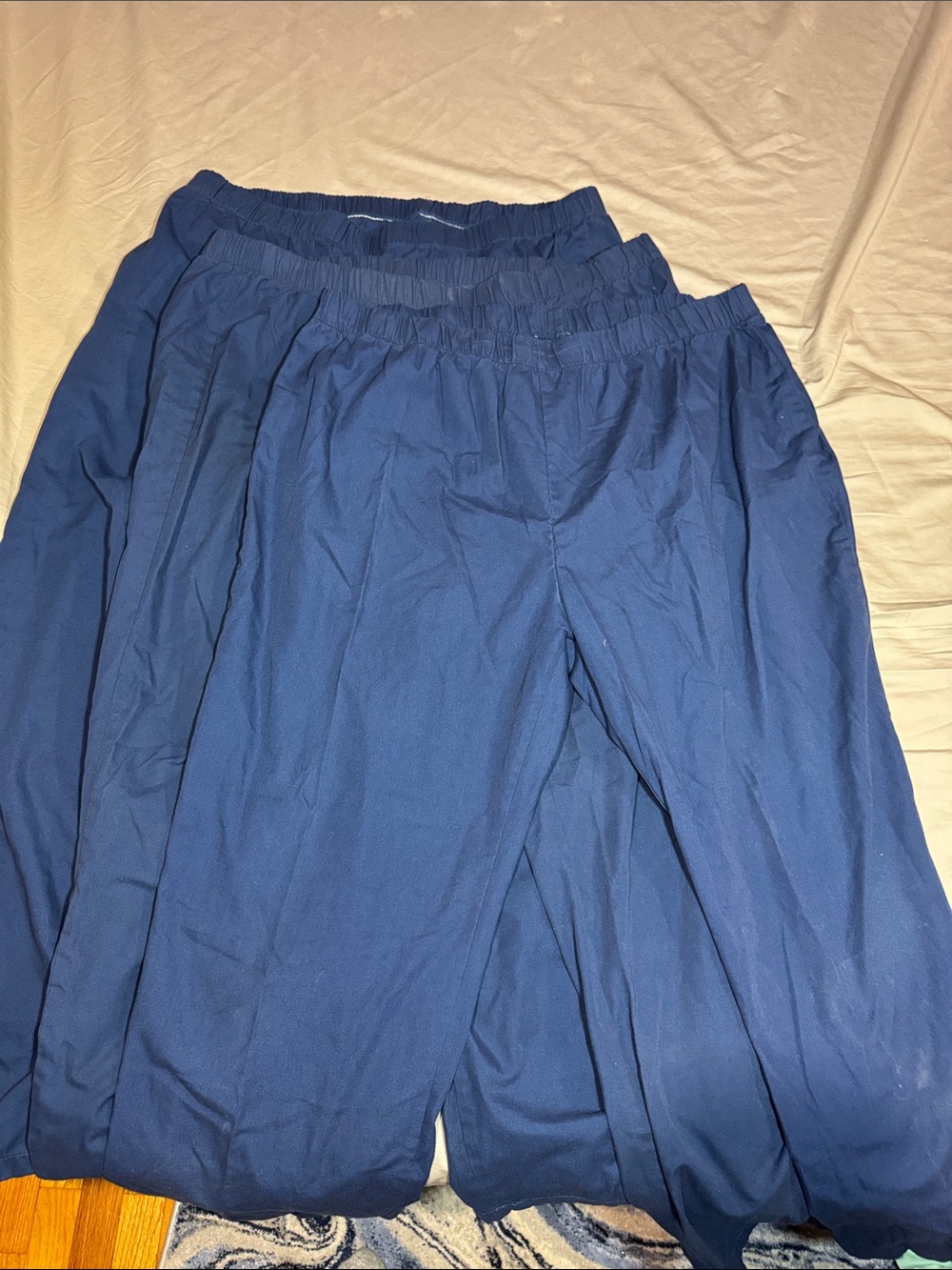 Men's Navy Elastic-Waist Scrubs Pants Lot of 3 pants
